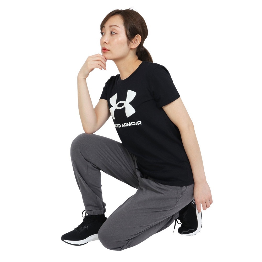 アンダーアーマー（UNDER ARMOUR）（レディース）半袖Tシャツ レディース ライブ グラフィック 1356305 BLK/WHT AT