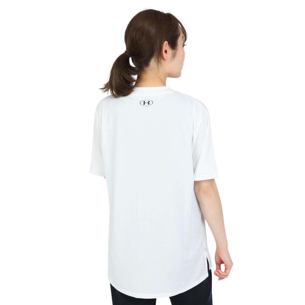 アンダーアーマー（UNDER ARMOUR）（レディース）tシャツ カットソー 半袖 ホワイト 白 テックオーバーサイズ TEE 1378305 100 ヨガ フィットネスウェア