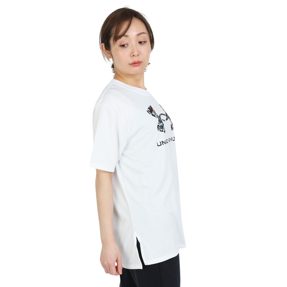 アンダーアーマー（UNDER ARMOUR）（レディース）tシャツ カットソー 半袖 ホワイト 白 テックオーバーサイズ TEE 1378305 100 ヨガ フィットネスウェア