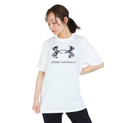 アンダーアーマー（UNDER ARMOUR）（レディース）tシャツ カットソー 半袖  ホワイト 白 テックオーバーサイズ TEE 1378305 100 ヨガ フィットネスウェア