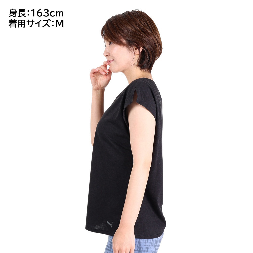 プーマ（PUMA）（レディース）ウィメンズ ヨガ スタジオ FOUNDATION 半袖Tシャツ 522738 01 BLK