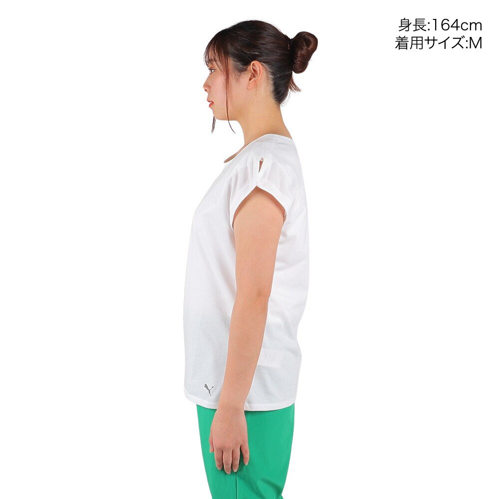 プーマ（PUMA）（レディース）ウィメンズ ヨガ スタジオ FOUNDATION 半袖Tシャツ 522738 02 WHT