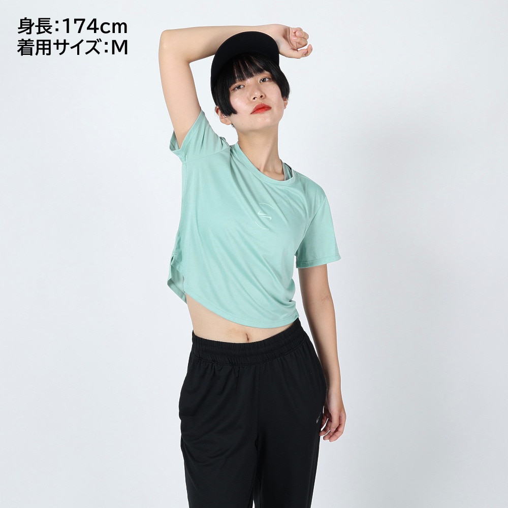 ナイキ（NIKE）（レディース）tシャツ 半袖 速乾 グリーン ドライフィット ワン クロップ FN7255-309