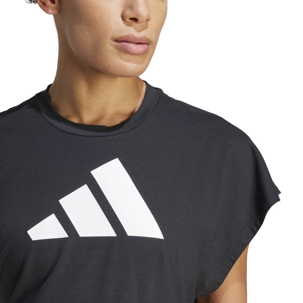 アディダス（adidas）（レディース）トレイン アイコンズ トレーニング レギュラーフィット 半袖ロゴTシャツ DJD38-HY9258