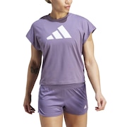 (レディース)tシャツ 半袖 紫 トレイン アイコンズ トレーニング レギュラーフィット 半袖ロゴTシャツ DJD38-IM4747