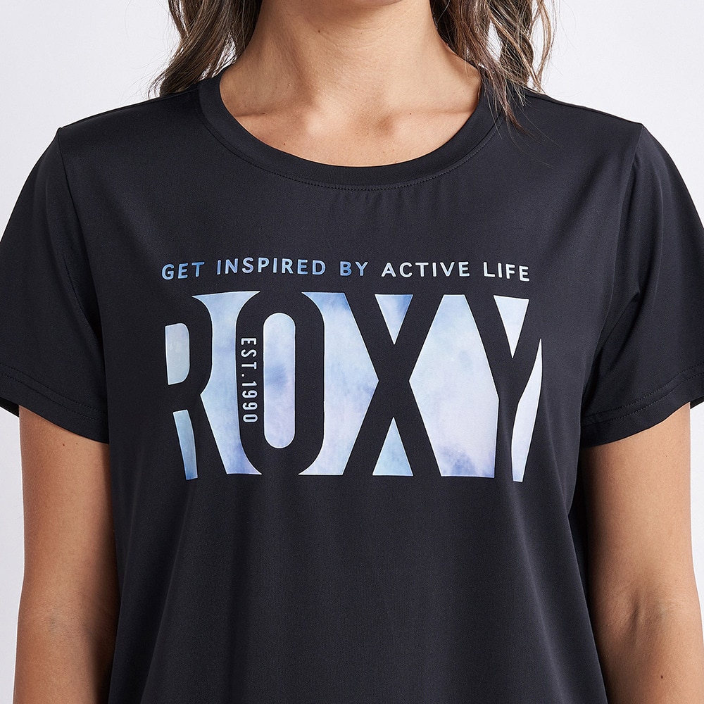 ロキシー（ROXY）（レディース）半袖Ｔシャツ レディース 水陸両用 速乾 UVカット SOMEHOW 23FWRST234548BLK