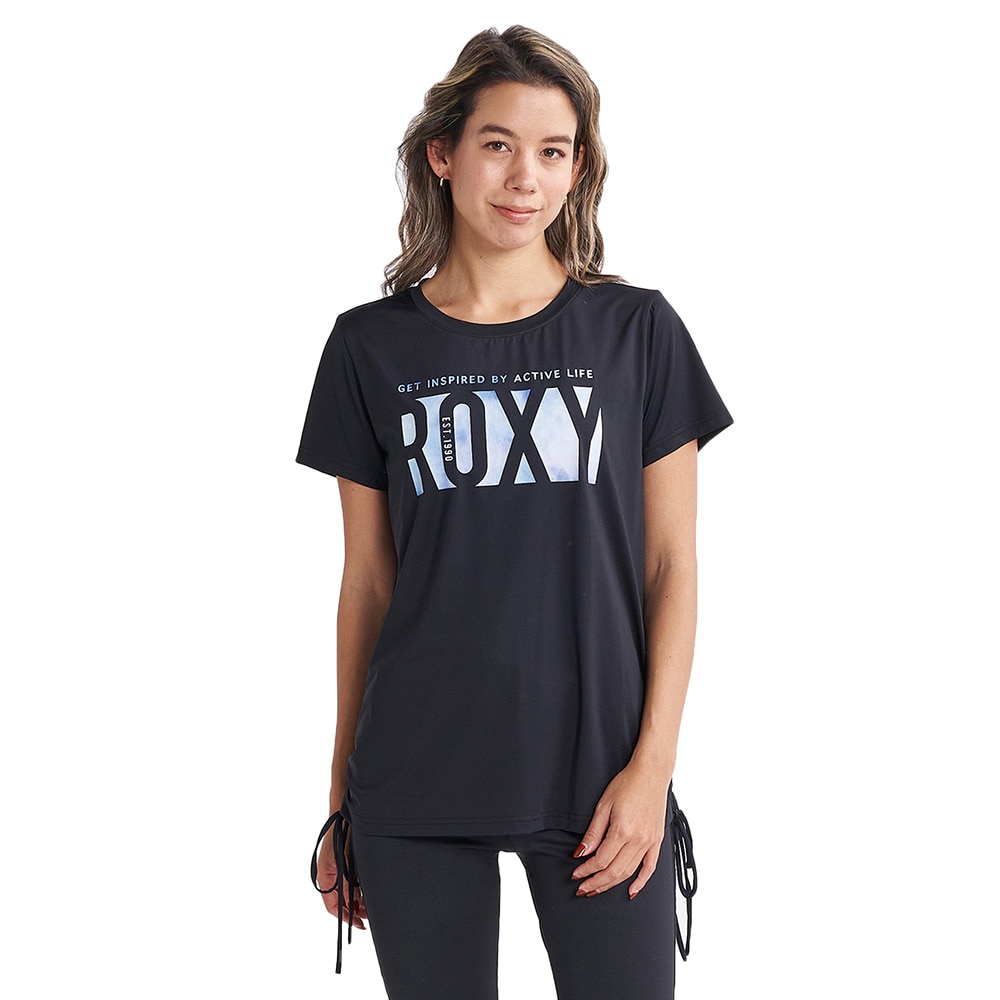 ロキシー（ROXY）（レディース）半袖Ｔシャツ レディース 水陸両用 速乾 UVカット SOMEHOW 23FWRST234548BLK