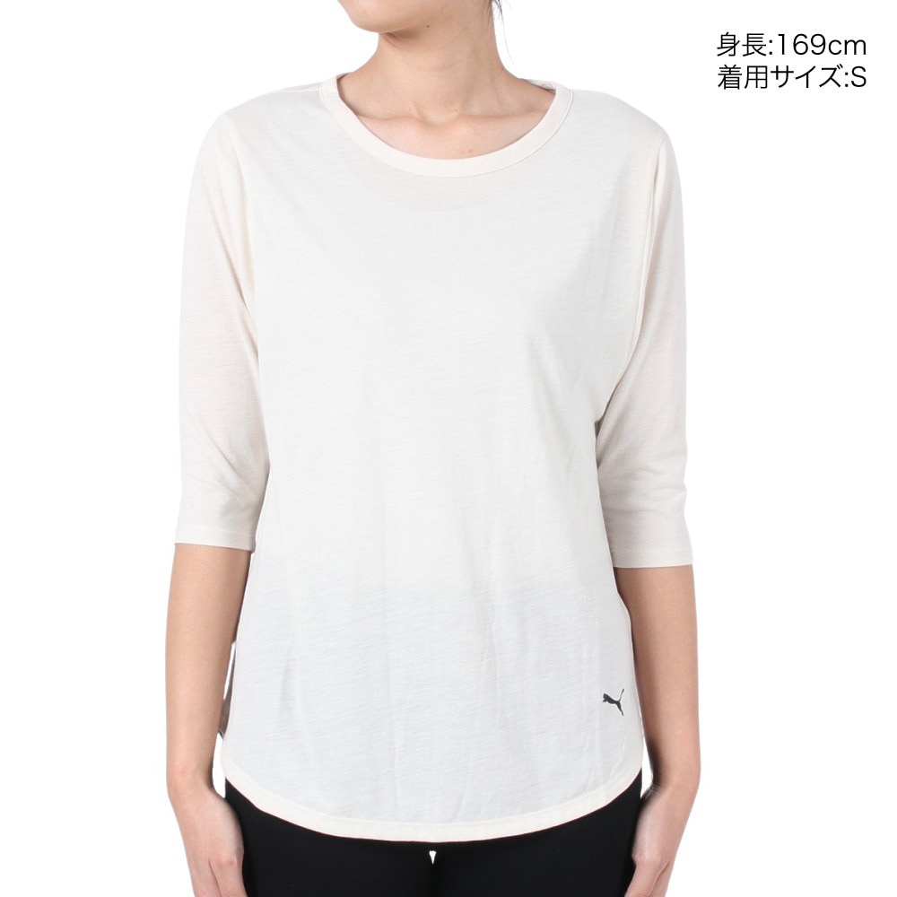 プーマ（PUMA）（レディース）STUDIO ヨガ 3/4 七分袖Tシャツ 524299 87 BEG