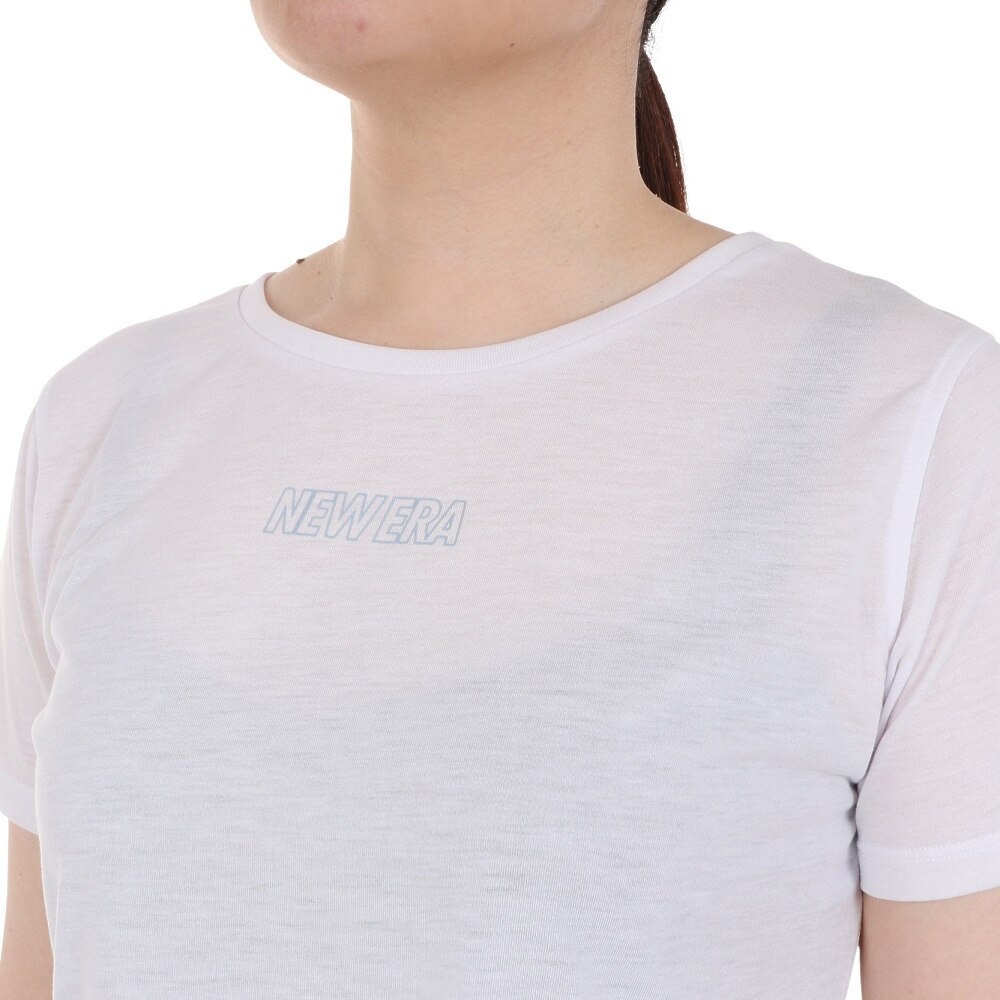 ニューエラ（NEW ERA）（レディース）tシャツ 半袖 パフォーマンスアパレル バックスリット 吸汗速乾 ホワイト 白 ヨガ フィットネスウェア 14121930