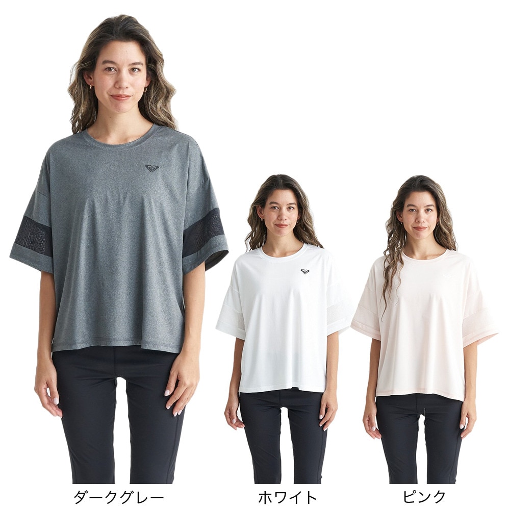 ロキシー（ROXY）（レディース）半袖Tシャツ SIMPLY CALM 24SPRST241517DGY