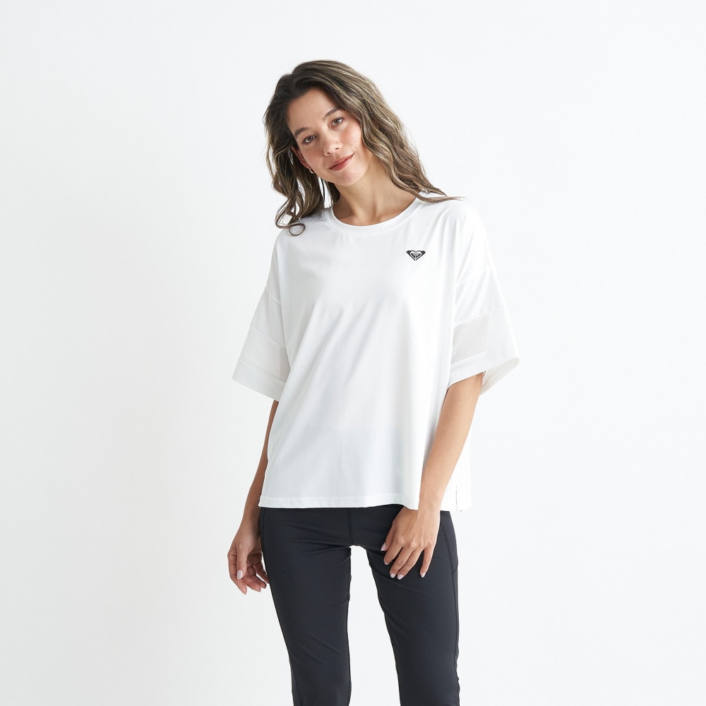 ロキシー（ROXY）（レディース）半袖Tシャツ SIMPLY CALM 24SPRST241517WHT