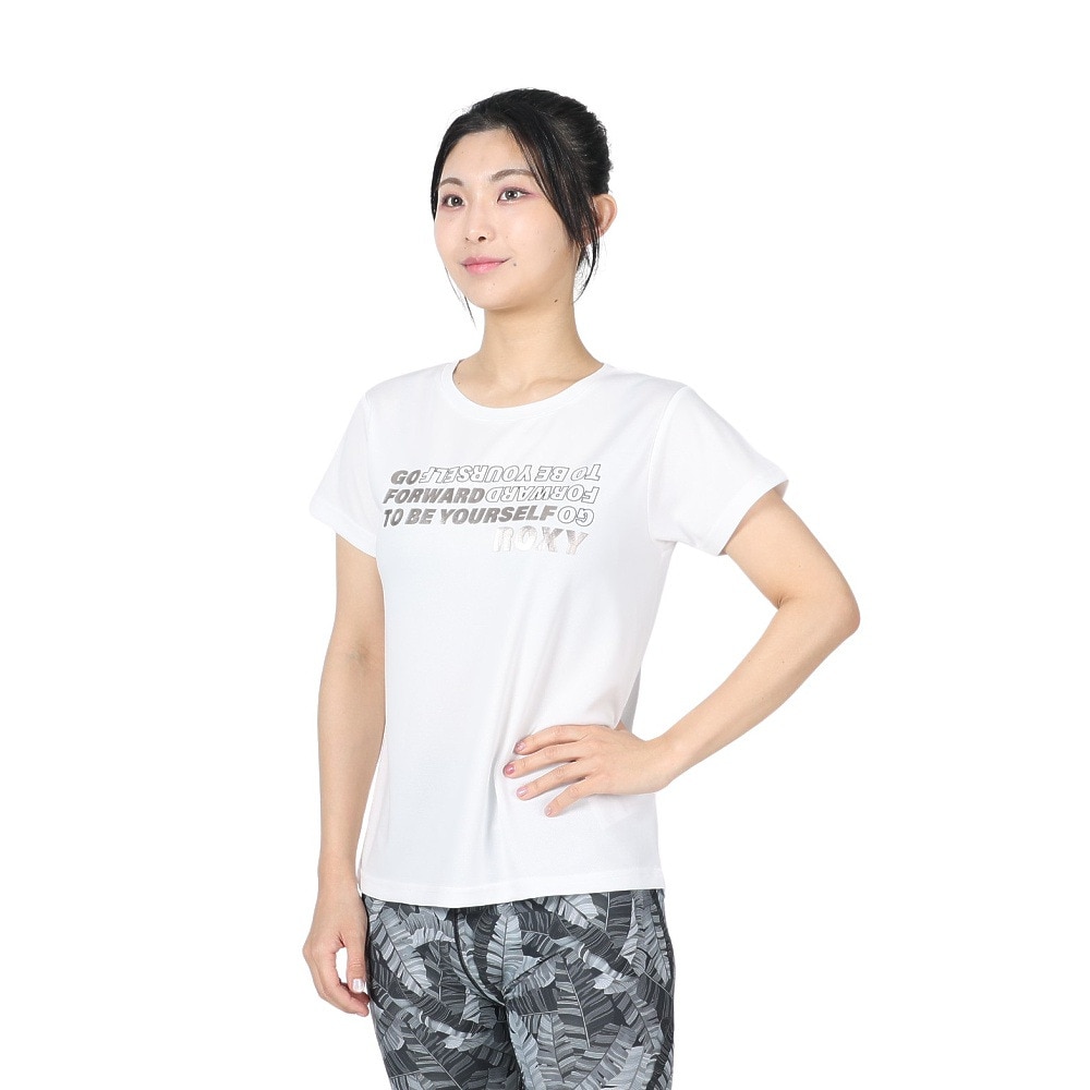 ロキシー（ROXY）（レディース）半袖Tシャツ BE YOURSELF 24SPRST241536WHT