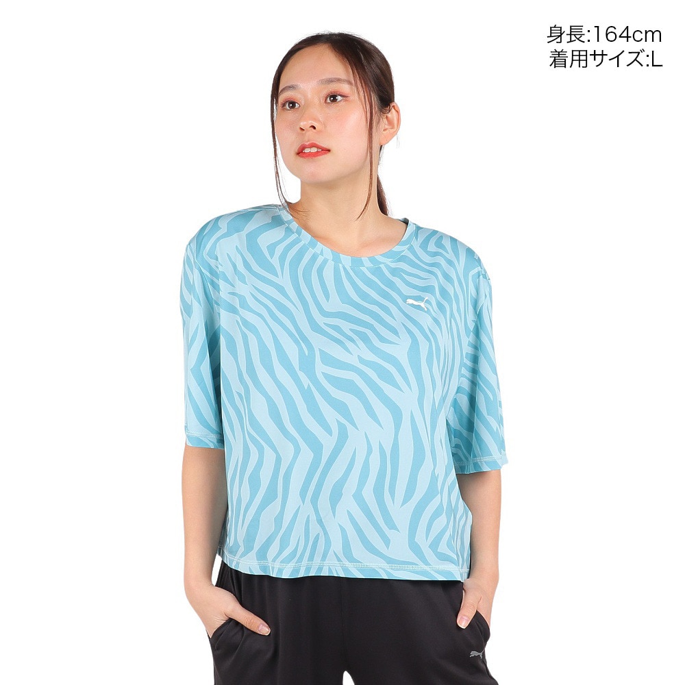 プーマ（PUMA）（レディース）TRAIN FAVORITE AOP クロップ Tシャツ 523659 21 TQS