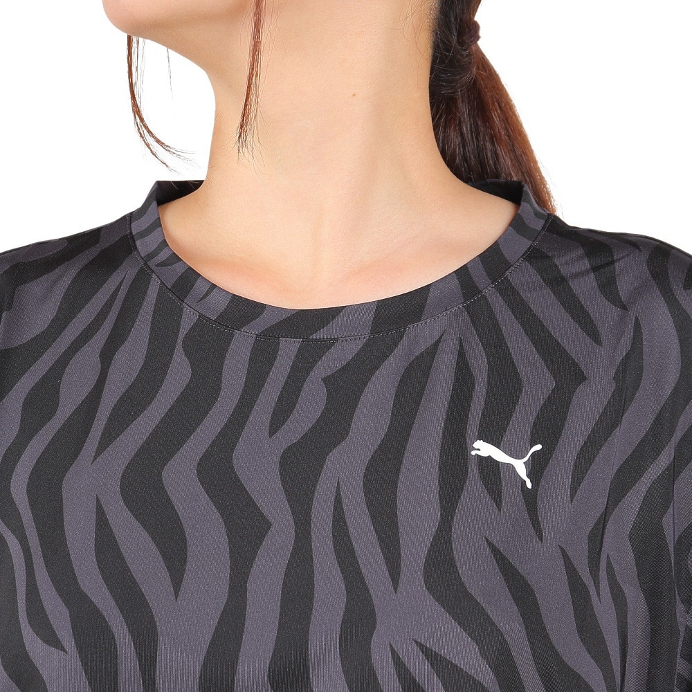 プーマ（PUMA）（レディース）TRAIN FAVORITE AOP クロップ Tシャツ 523659 99 BLK
