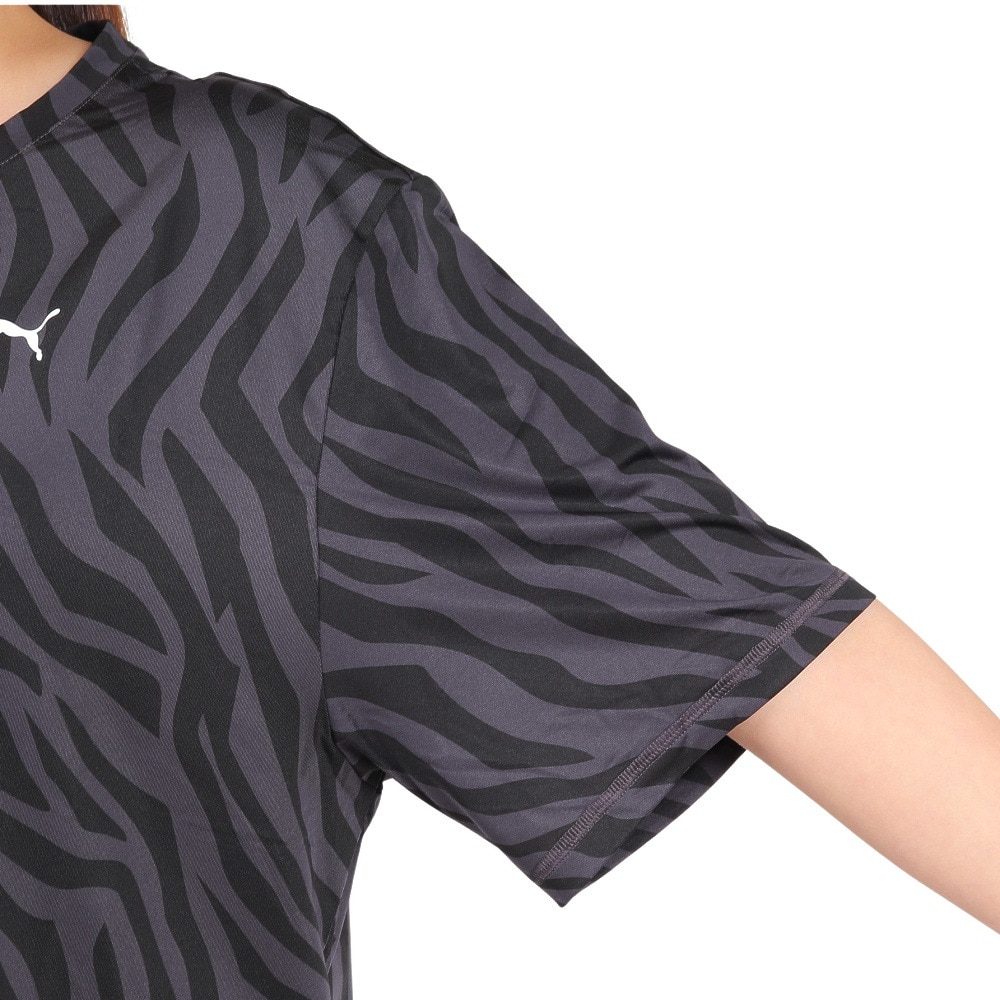 プーマ（PUMA）（レディース）TRAIN FAVORITE AOP クロップ Tシャツ 523659 99 BLK