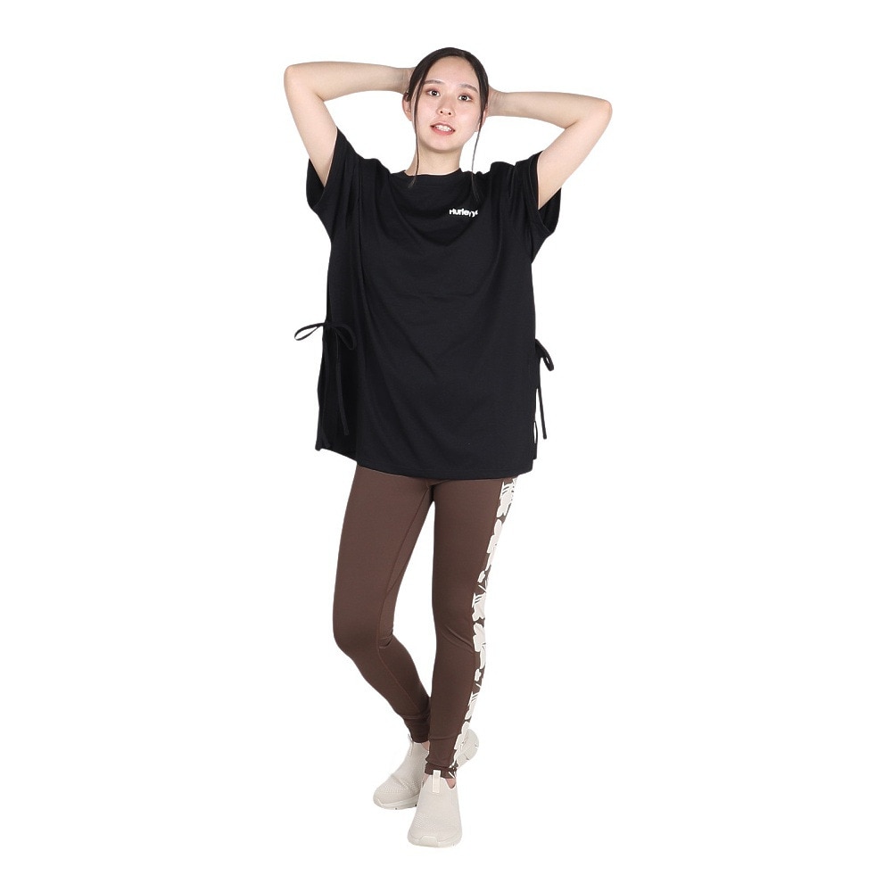 ハーレー（HURLEY）（レディース）ファントム オーバーサイズド サイド リボン Tシャツ WUT2421005-BLK