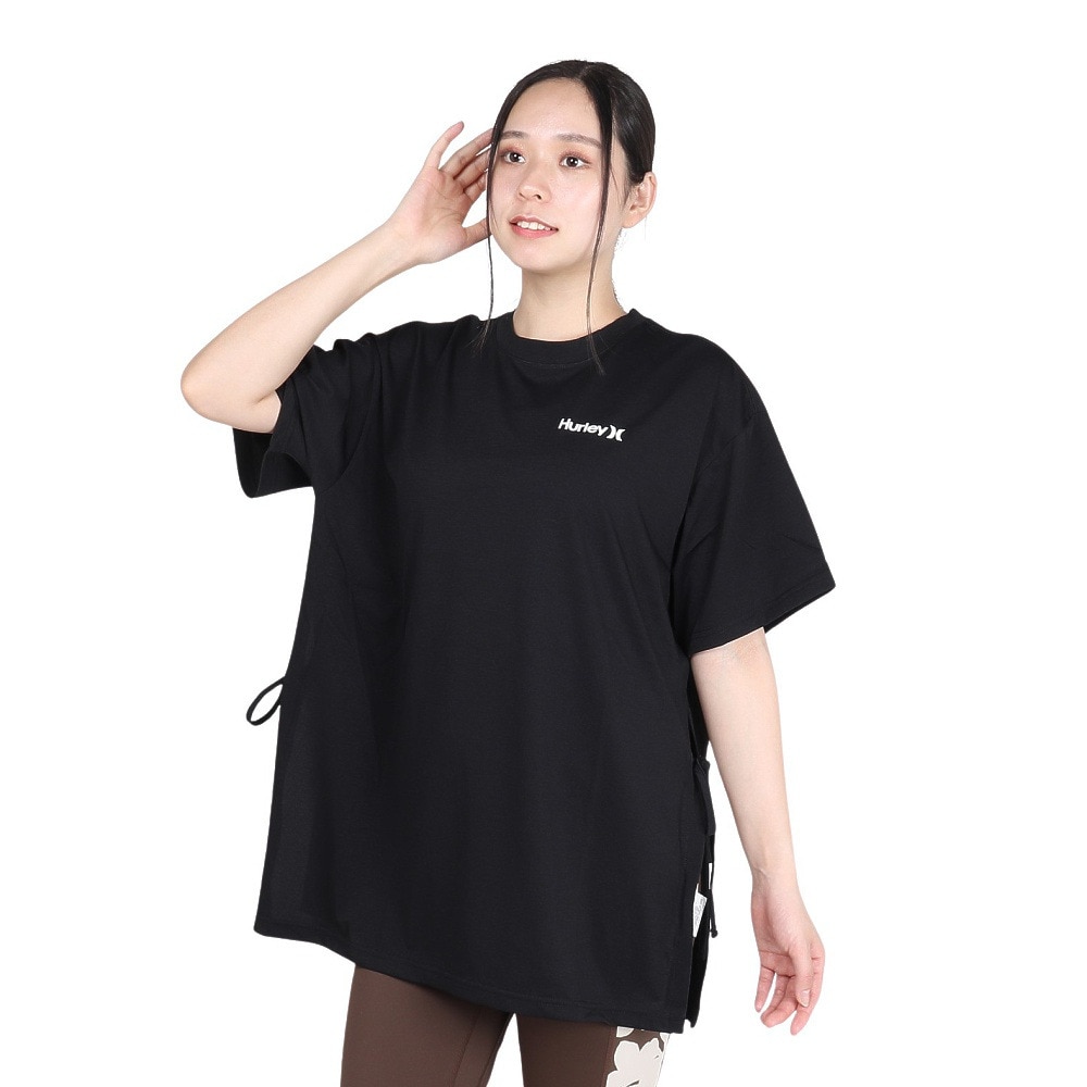 ハーレー（HURLEY）（レディース）ファントム オーバーサイズド サイド リボン Tシャツ WUT2421005-BLK