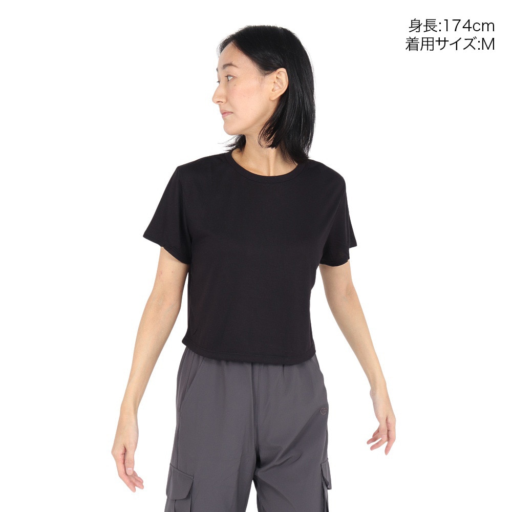 ジーフィット（G-FIT）（レディース）クロップド ショートスリーブトップ GA-C668TS-B
