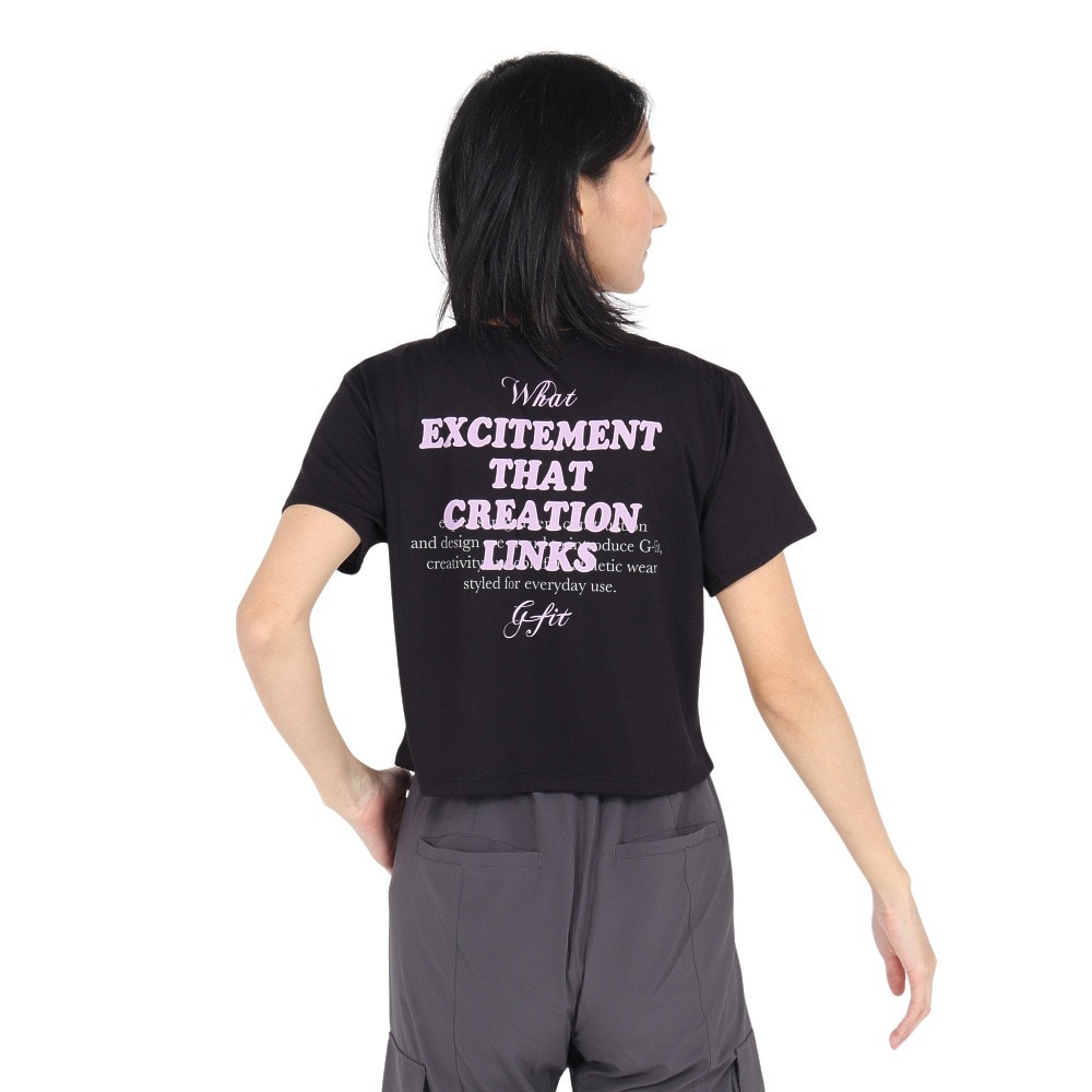 ジーフィット（G-FIT）（レディース）クロップド ショートスリーブトップ GA-C668TS-B