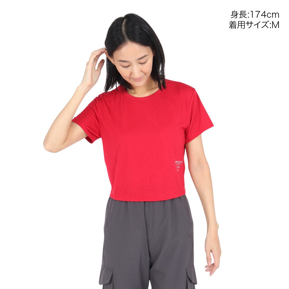 ジーフィット（G-FIT）（レディース）クロップド ショートスリーブトップ GA-C668TS-R