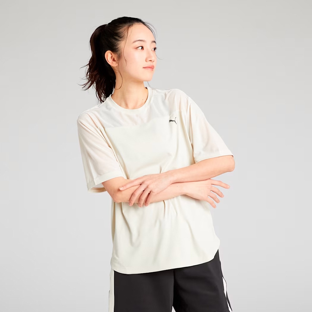 プーマ（PUMA）（レディース）ヨガ スタジオ ベーシック 半袖 Tシャツ 527014 87 BEG