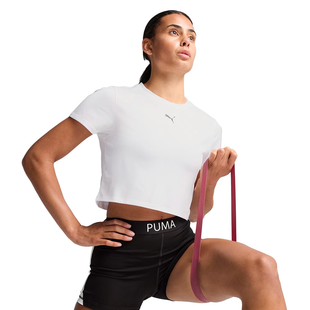 プーマ（PUMA）（レディース）トレーニング TAD エッセンシャル ベビー 半袖 Tシャツ 527329 02 WHT