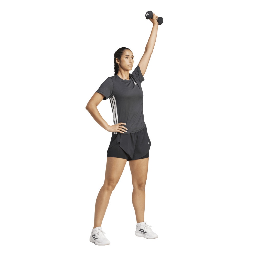 アディダス（adidas）（レディース）トレイン エッセンシャルズ スリーストライプス ワークアウト半袖Tシャツ KUC81-JH1392