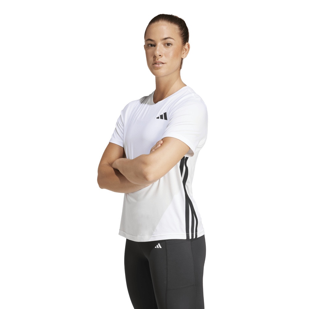 アディダス（adidas）（レディース）トレイン エッセンシャルズ スリーストライプス ワークアウト半袖Tシャツ KUC81-JH1393