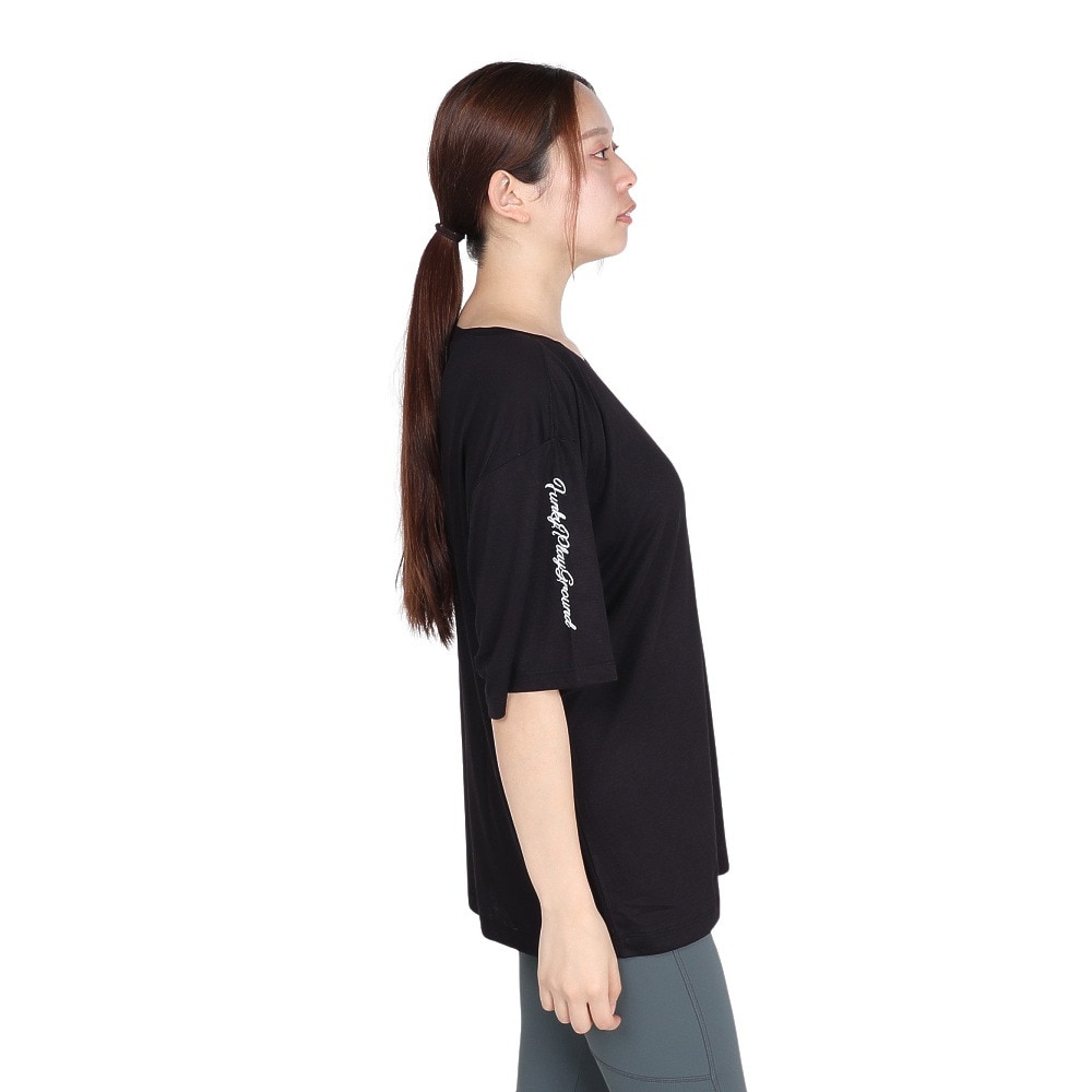 ジーフィット（G-FIT）（レディース）リラックスフィット半袖トップ GA-C673TS-B