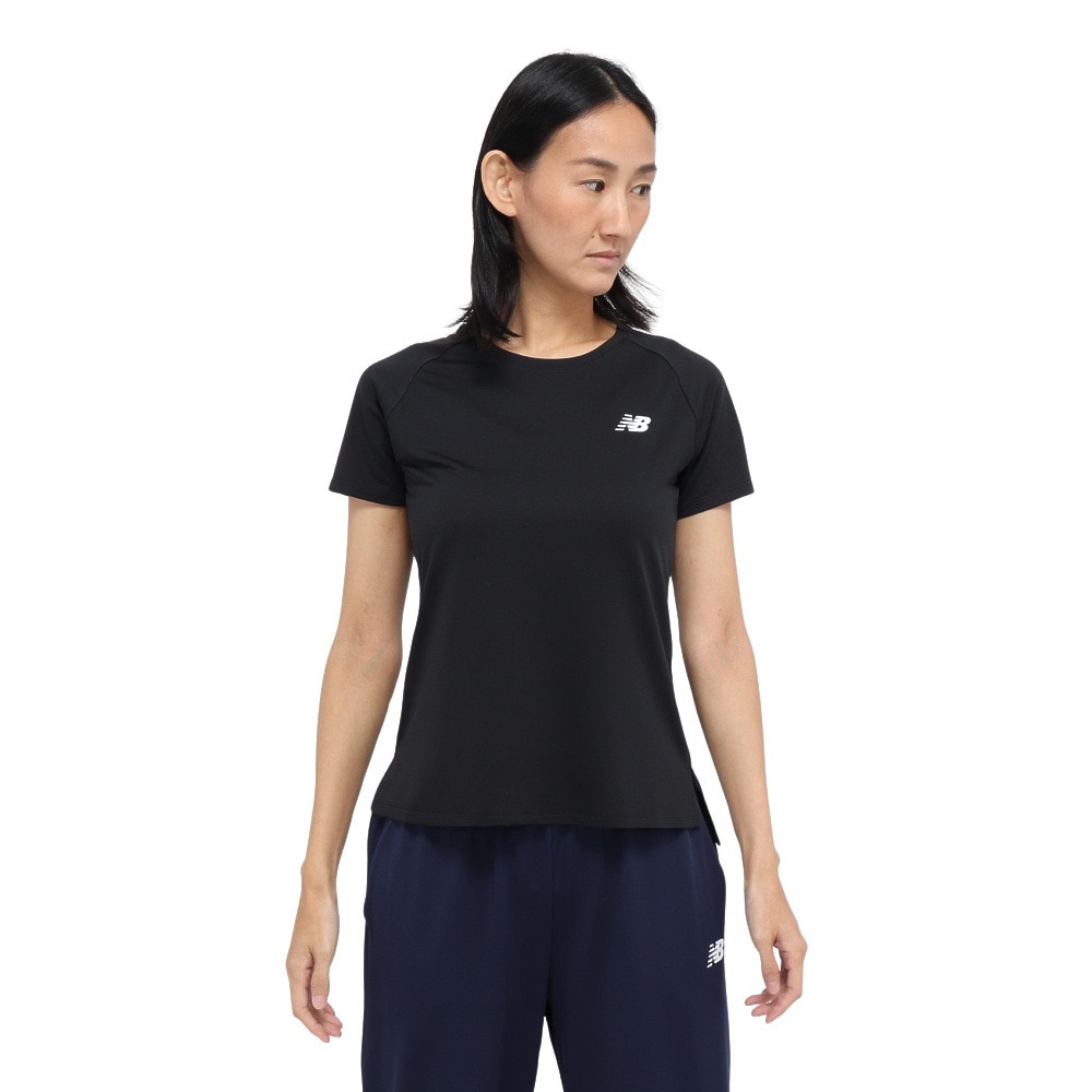 ニューバランス（new balance）（レディース）スポーツ ショートスリーブTシャツ AWT53400BK