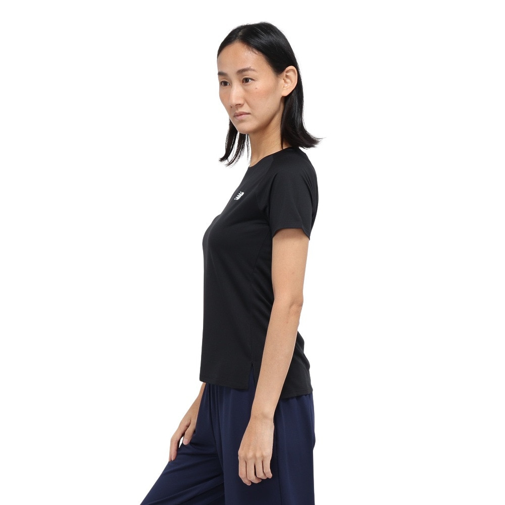 ニューバランス（new balance）（レディース）スポーツ ショートスリーブTシャツ AWT53400BK