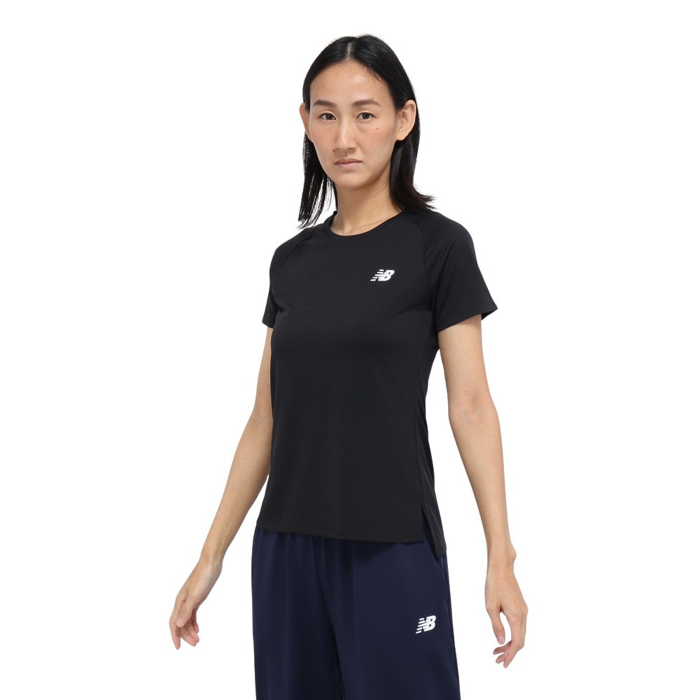 ニューバランス（new balance）（レディース）スポーツ ショートスリーブTシャツ AWT53400BK