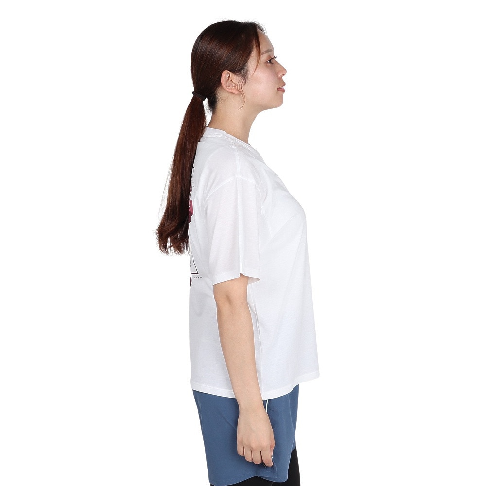 プーマ（PUMA）（レディース）FLORAL CAT GRAPHIC フィットネス 半袖Tシャツ 528309 02 WHT