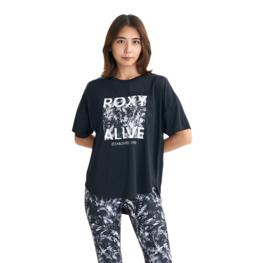 ロキシー（ROXY）（レディース）HAVE A GREAT DAY フィットネス 半袖Tシャツ 25FWRST254522BLK