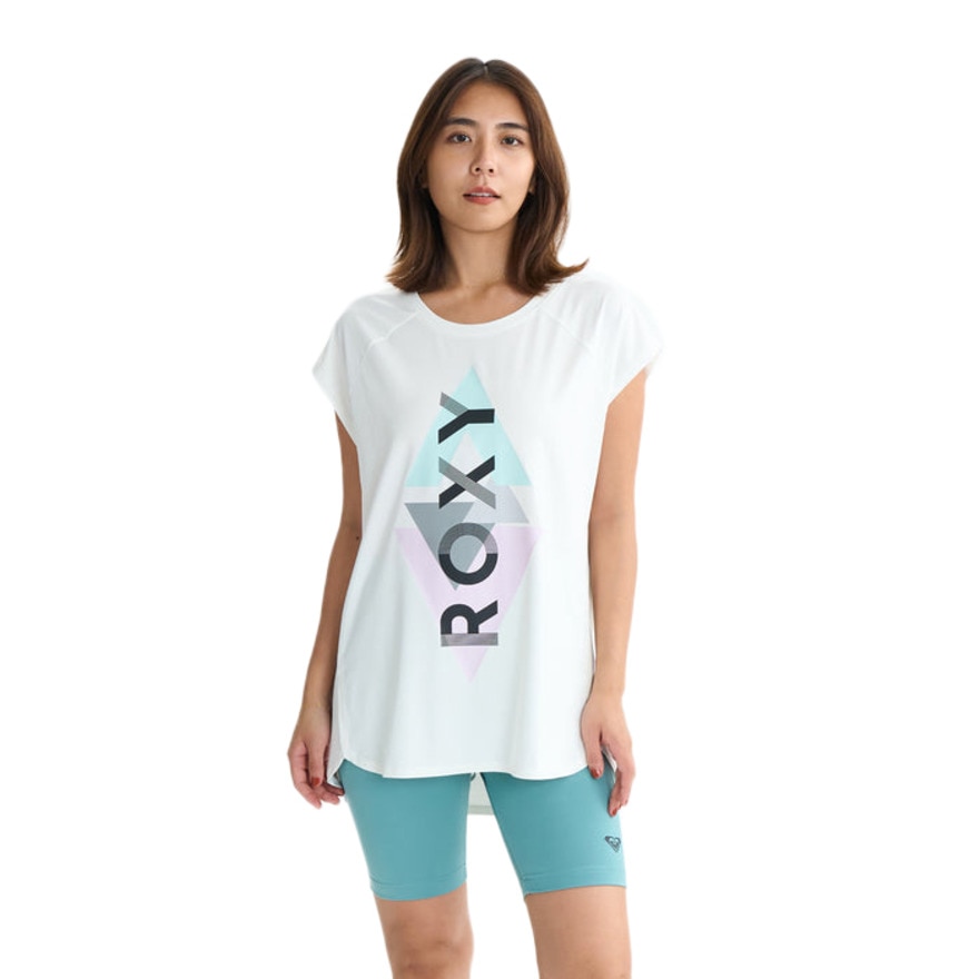 ロキシー（ROXY）（レディース）GEOMETRIC フィットネス 半袖Tシャツ 25FWRST254534WHT