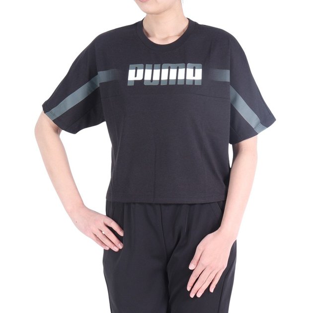 プーマ（PUMA）（レディース）トレインエッジ クロップ 半袖Tシャツ 
