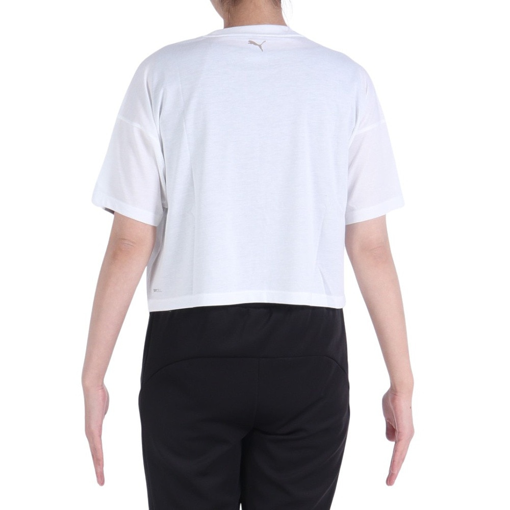 プーマ（PUMA）（レディース）トレインエッジ クロップ 半袖Tシャツ 525206 02 WHT