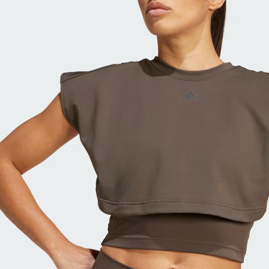 アディダス（adidas）（レディース）パワー ボクシー フレンチテリー スリーストライプス タンクトップ JUC78-IW3187