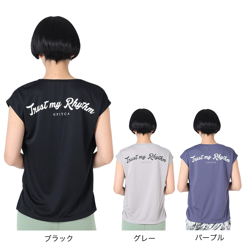 ジーフィット（G-FIT）（レディース）フィットネスウェア フレンチスリーブトップ GA-C659TS-M-B