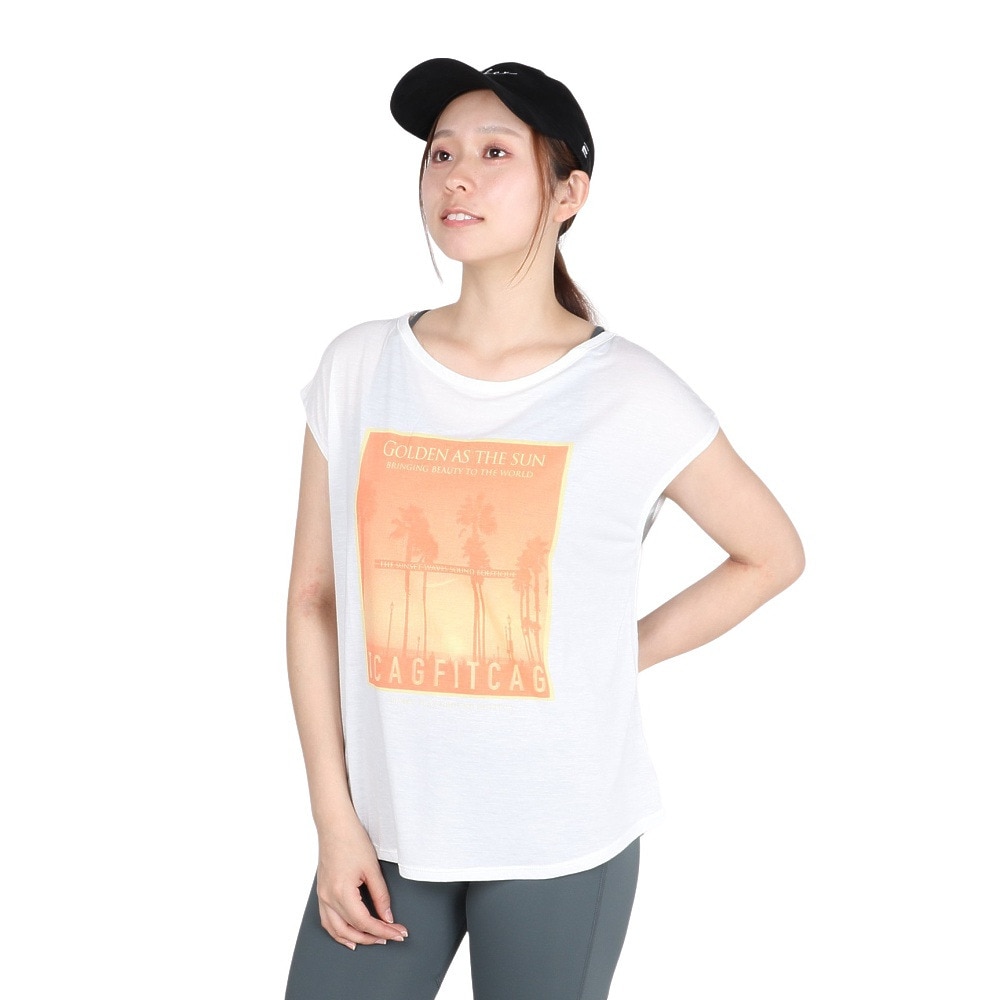 ジーフィット（G-FIT）（レディース）フレンチスリーブトップ GA-C671TS-W