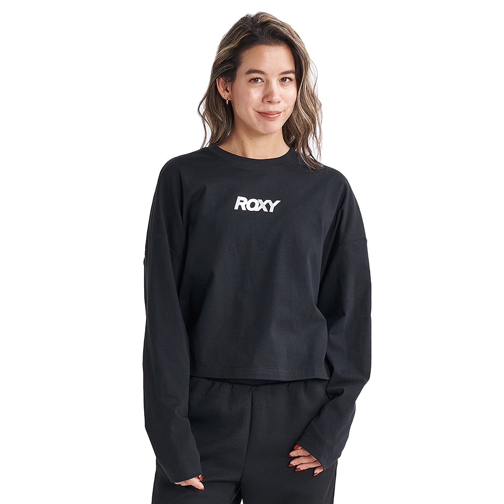 ロキシー（ROXY）（レディース）長袖シャツ レディース UVカット クルーネック  ITS TIME LS 23FWRLT234506BLK