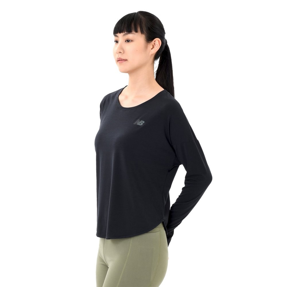 ニューバランス（new balance）（レディース）パフォーマンス 長袖 Tシャツ WT43102BK