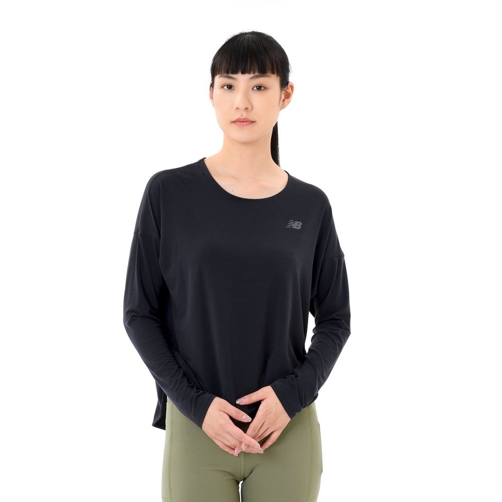 ニューバランス（new balance）（レディース）パフォーマンス 長袖 Tシャツ WT43102BK