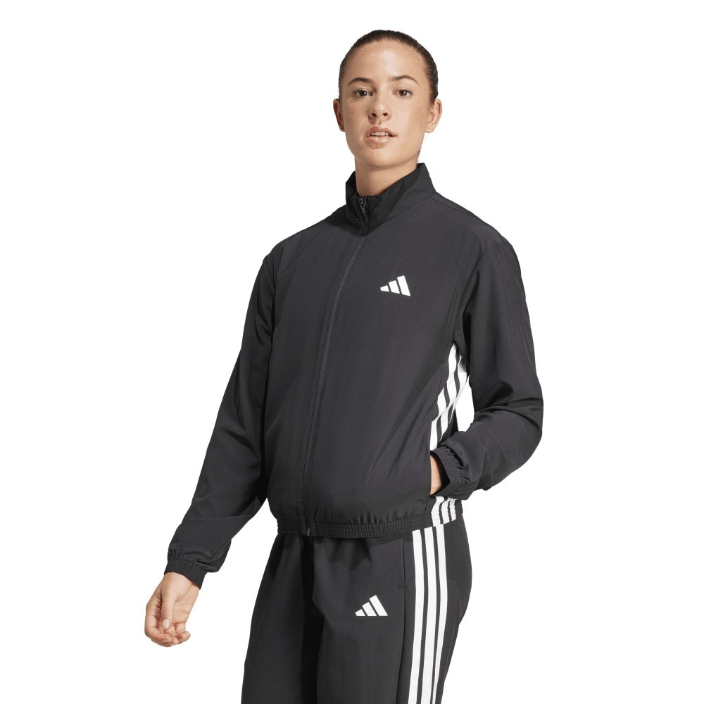 アディダス（adidas）（レディース）トレイン エッセンシャルズ スリーストライプス ウーブンジャケット KWC19-JD6539