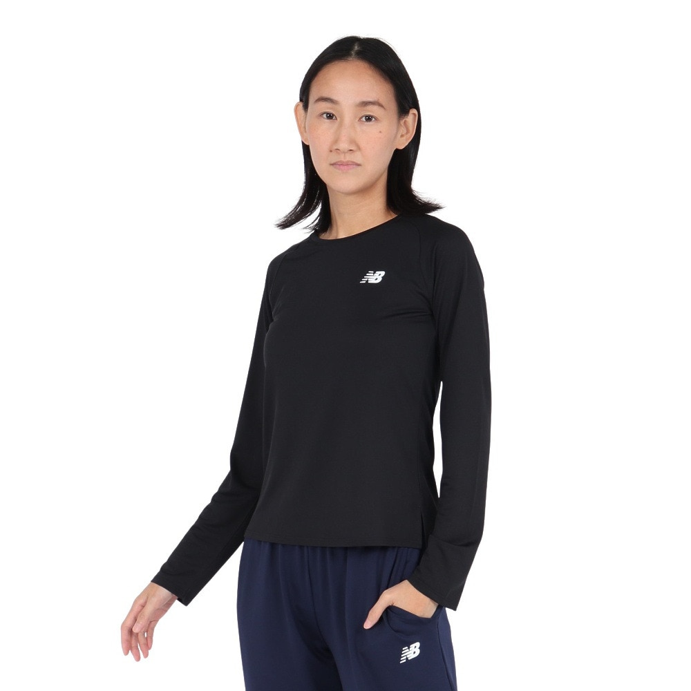 ニューバランス（new balance）（レディース）スポーツロングスリーブTシャツ AWT53404BK