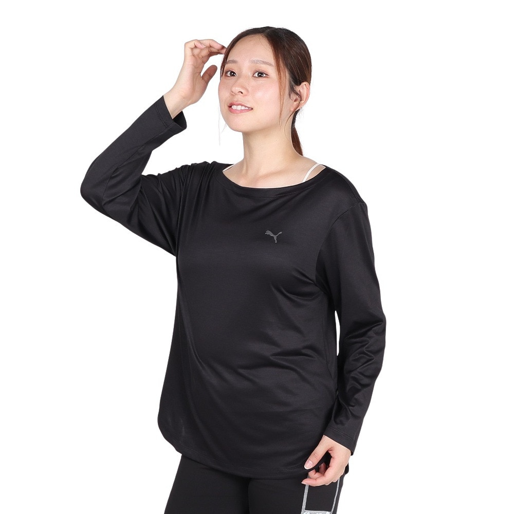 プーマ（PUMA）（レディース）トレーニング スタジオ 長袖Tシャツ 527987 01 BLK