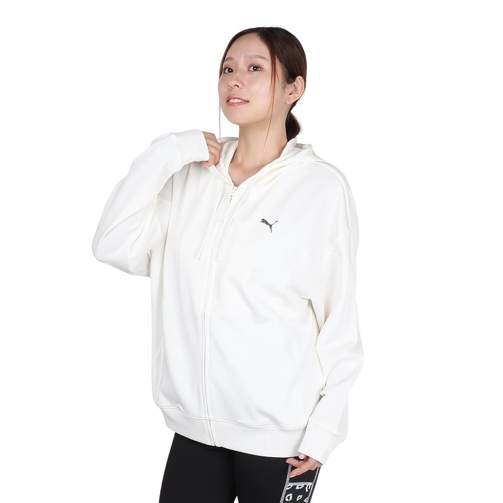 プーマ（PUMA）（レディース）トレーニング トレイン エッジ ニット フルジップ フーディ 527991 87 OWHT