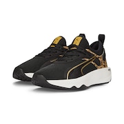 プーマ（PUMA）（レディース）スニーカー レディース 黒 ウィメンズ PWR XX ニトロ サファリグラム ブラックゴールド 37698001 アウトドアシューズ
