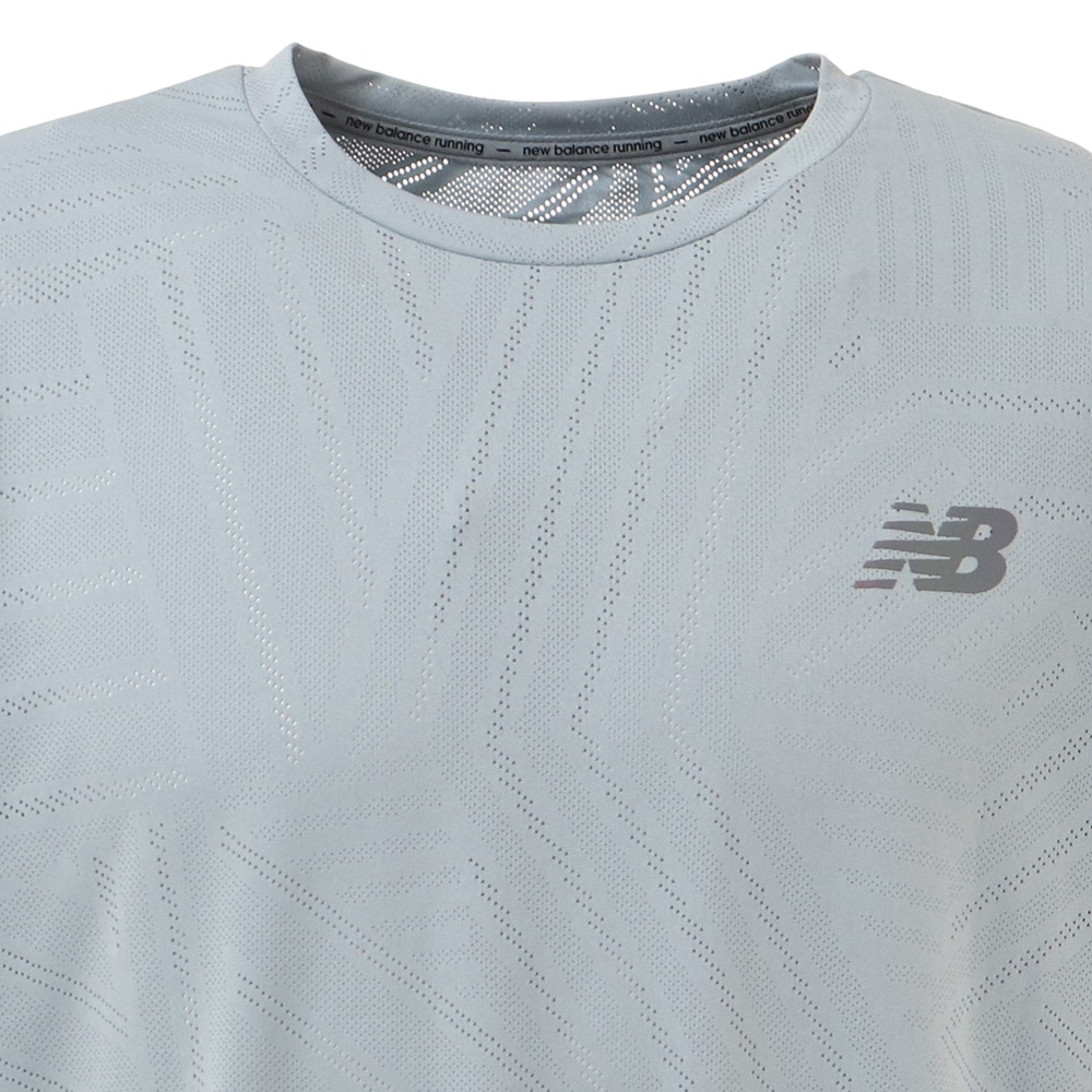 ニューバランス（new balance）（メンズ）ランニング Q Speed ジャガード ショートスリーブ Tシャツ 半袖 AMT11278LSL ナイトラン