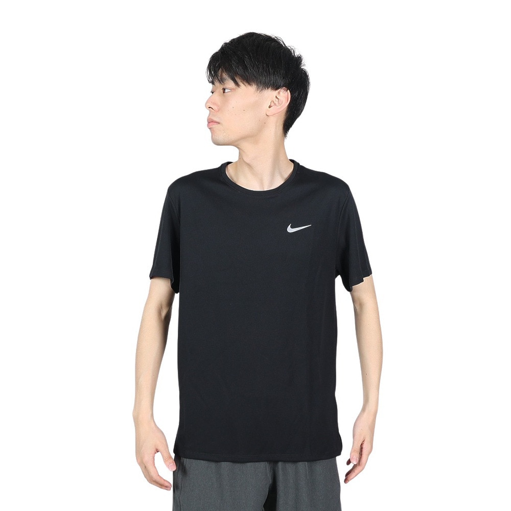 ナイキ（NIKE）（メンズ）Tシャツ 半袖 ドライフィト UV マイラー 半袖トップ DV9316-010 ブラック